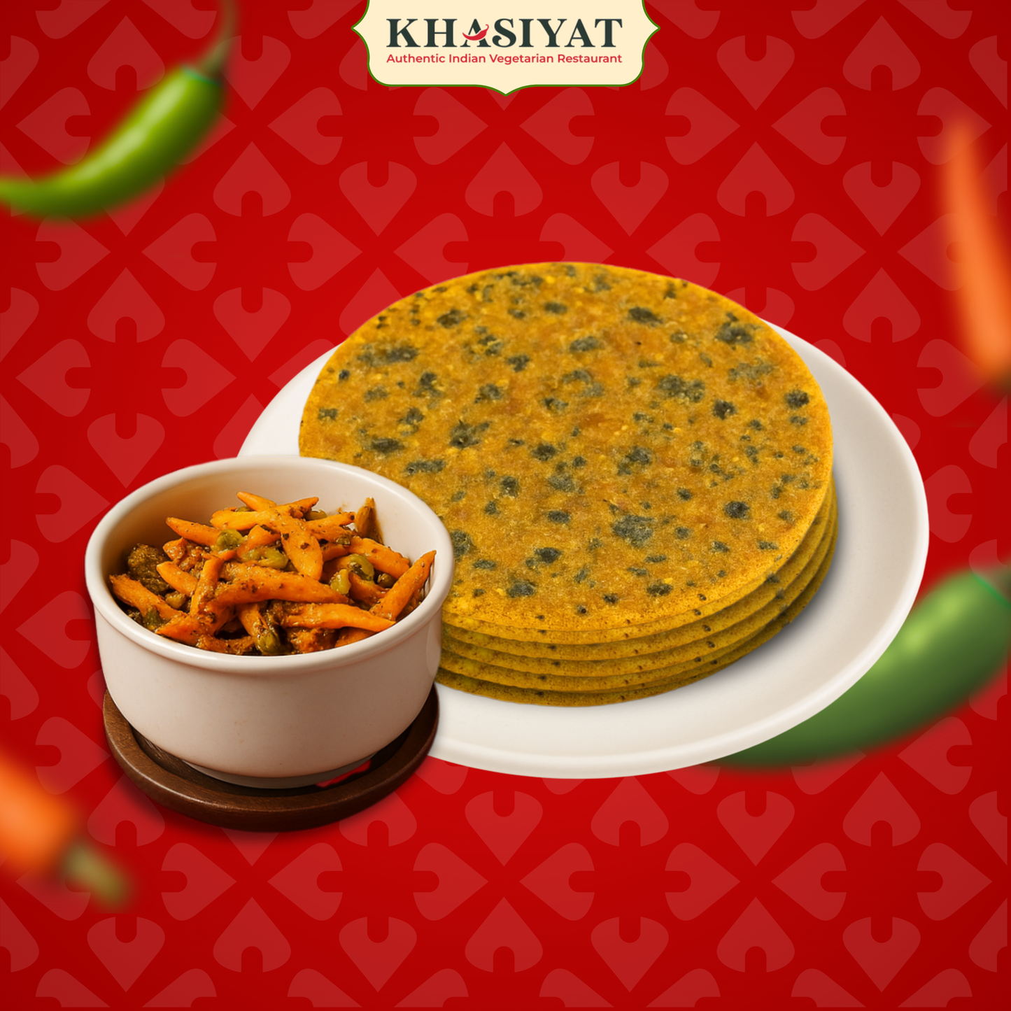 Dhebra with Carrot & Chilli Pickle Combo