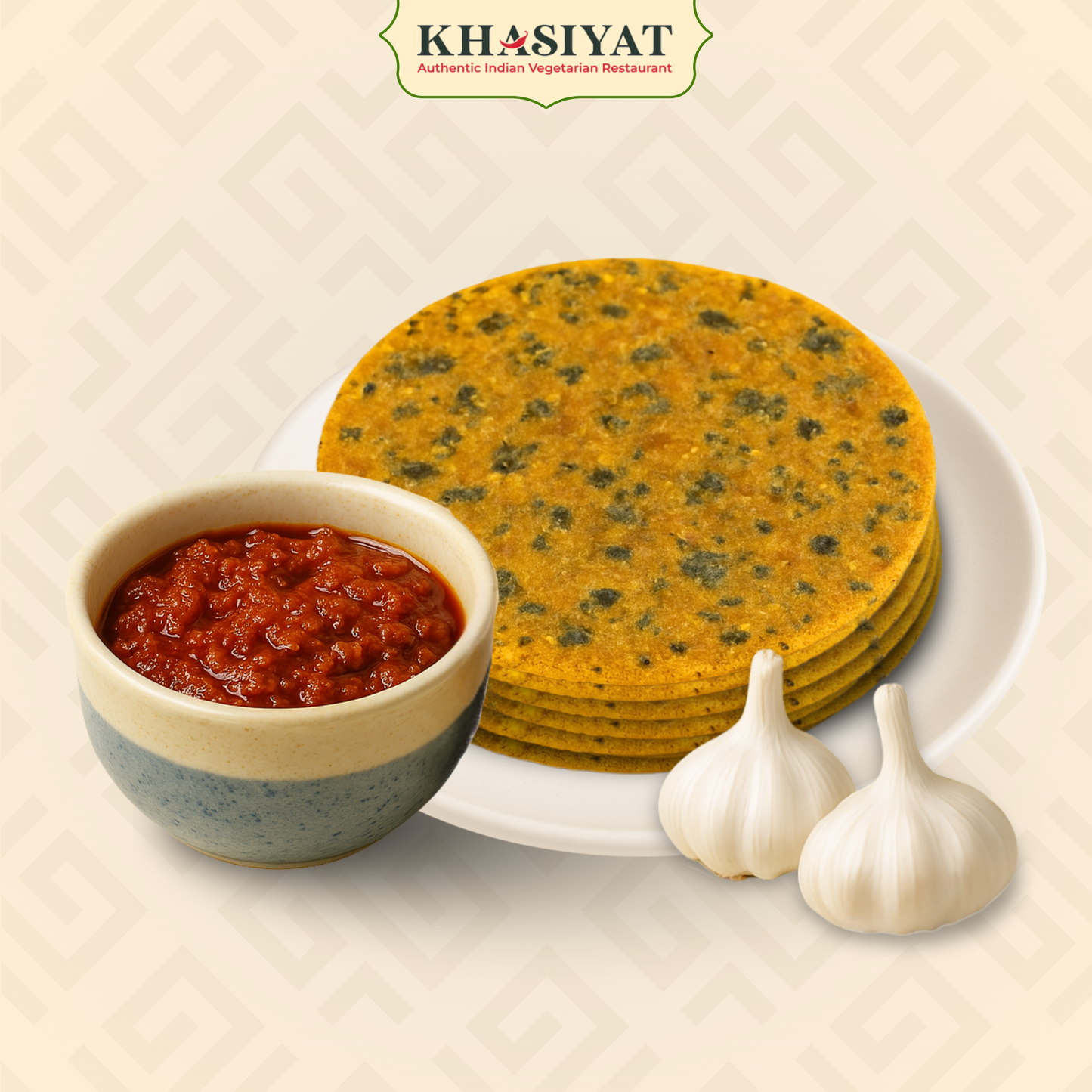 Dhebra with kathiyawadi Lasan Ni Chutney Combo